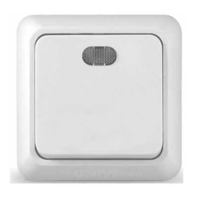 Выключатель 1ОП белый с подсветкой ОЛИМП UNIVersal (10/200)