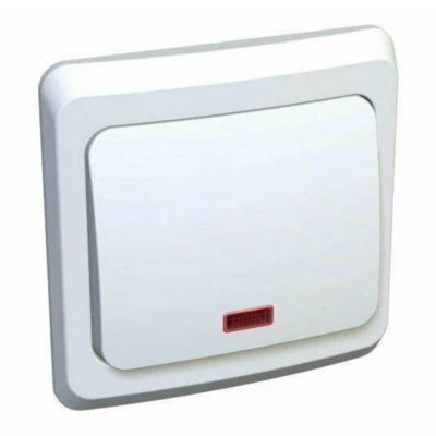 Выключатель 1ОП белый с подсветкой Этюд Schneider Electric (25/200)