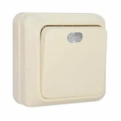 Выключатель 1ОП слоновая кость с подсветкой ОЛИМП UNIVersal (10/200)