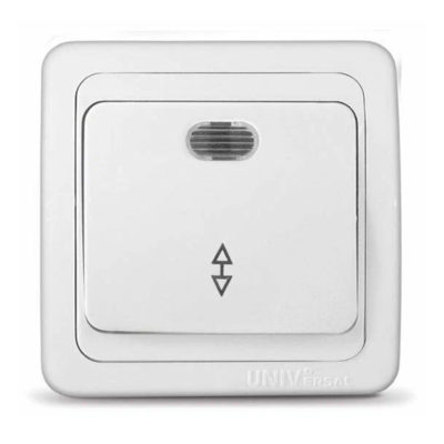 Выключатель 1СП белый проходной с подсветкой ВАЛЕРИ UNIVersal (10/100)