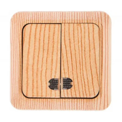 Выключатель 2ОП сосна с подсветкой ОЛИМП UNIVersal (10/200)