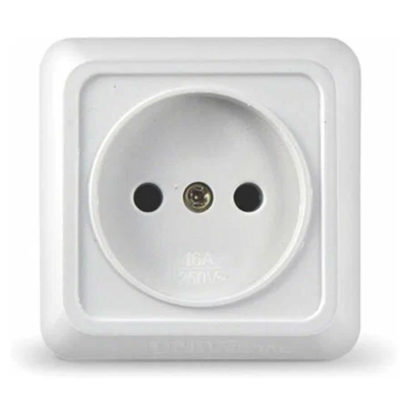 Розетка 1ОП б/з белая ОЛИМП UNIVersal (10/200)