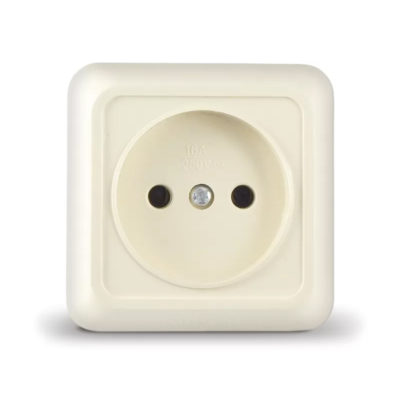 Розетка 1ОП б/з слоновая кость ОЛИМП UNIVersal (10/200)