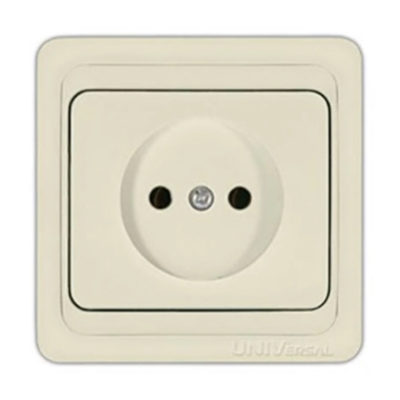 Розетка 1СП б/з слоновая кость ВАЛЕРИ UNIVersal (10/100)