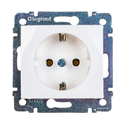 Розетка 1СП с/з белая (механизм) Valena Legrand (10/100)