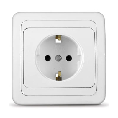 Розетка 1СП с/з белая ВАЛЕРИ UNIVersal (10/200)