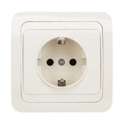 Розетка 1СП с/з слоновая кость ВАЛЕРИ UNIVersal (10/100)