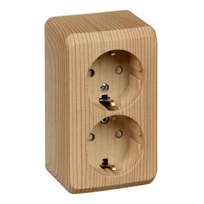 Розетка 2ОП c/з сосна со шторками Этюд Schneider Electric (16/96)