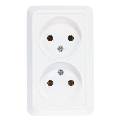 Розетка 2ОП б/з белая ОЛИМП UNIVersal (10/200)