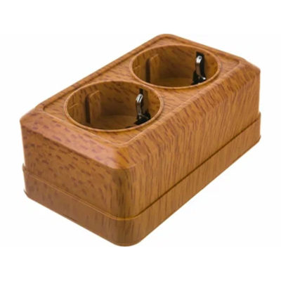 Розетка 2ОП б/з бук ОЛИМП UNIVersal (10/100)