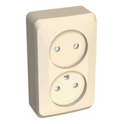 Розетка 2ОП б/з кремовая со шторками Этюд Schneider Electric (16)