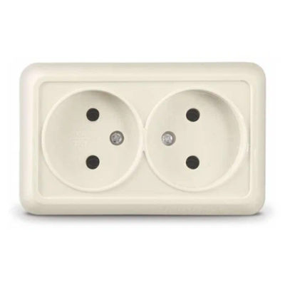 Розетка 2ОП б/з слоновая кость ОЛИМП UNIVersal (10/200)