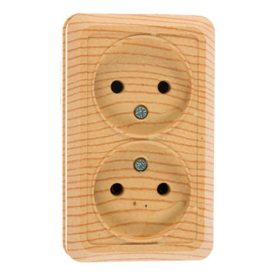 Розетка 2ОП б/з сосна ОЛИМП UNIVersal (10/200)