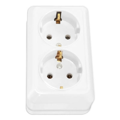 Розетка 2ОП с/з белый ОЛИМП UNIVersal (10/200)