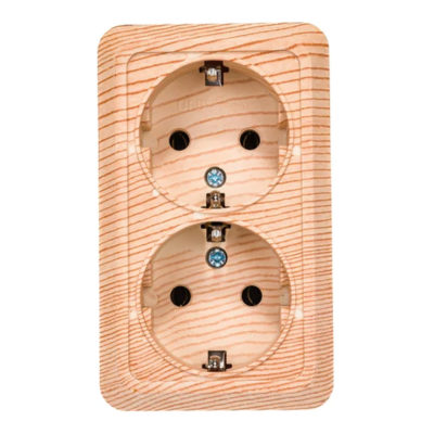 Розетка 2ОП с/з сосна ОЛИМП UNIVersal (10/200)