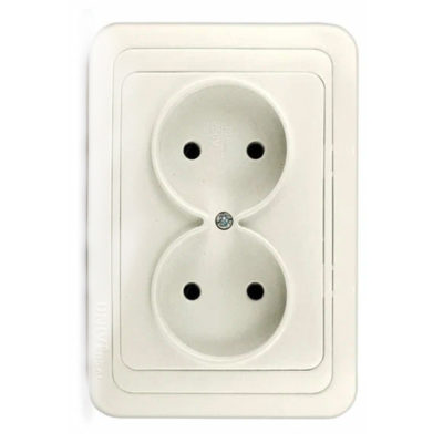 Розетка 2СП б/з слоновая кость ВАЛЕРИ UNIVersal (10/100)