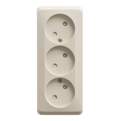 Розетка 3ОП б/з кремовая Этюд Schneider Electric (11/88)