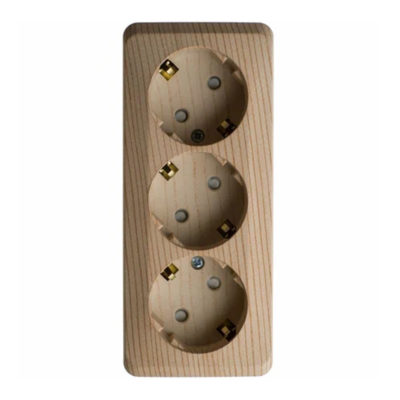 Розетка 3ОП с/з сосна со шторками Этюд Schneider Electric (9/72)