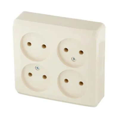 Розетка 4ОП б/з кремовая Этюд Schneider Electric (16/96)