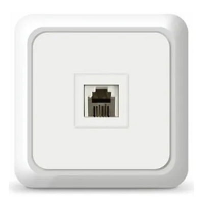Розетка телефонная белая ОЛИМП UNIVersal (10/100)