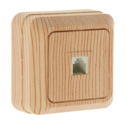 Розетка телефонная сосна ОЛИМП UNIVersal (10/100)