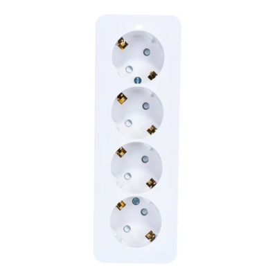 Розетка BLANCA 4ОП с/з со шторками 16А белый SE