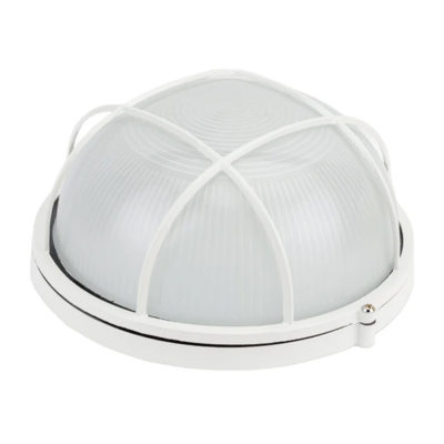 Светильник 100Вт круг белый с решеткой IP54 (1/10)