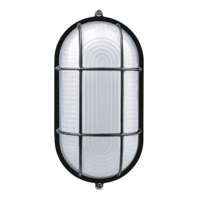 Светильник 60Вт овал черный с решеткой IP54 (1/20)