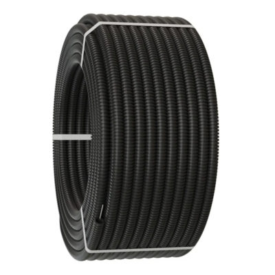 Труба гофрированная легкая с зондом ЧЕРНАЯ (бухта - 25