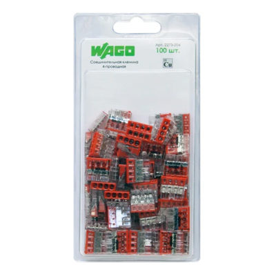 Зажим безвинтовой 2273-204 (100 шт. в уп.) Wago