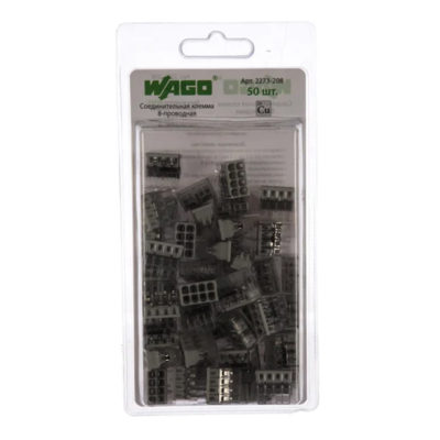 Зажим безвинтовой 2273-208 (50 шт. в уп.) Wago