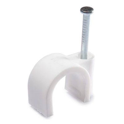 Скоба крепежная круглая в к-те с гвоздем СПК 5 (упаковка -50 штук) Fortisflex