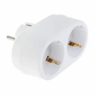 Двойник с/з 16А белый TOKER (1/50)