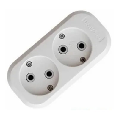 Колодка удлинителя 2 гн. б/з АБС- пластик UNIVersal (1/100)