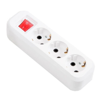 Колодка удлинителя 3 гн. с/з с выкл. АБС- пластик UNIVersal (1/100)