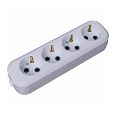 Колодка удлинителя 4 гн. c/з АБС- пластик UNIVersal (1/100)