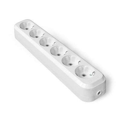 Колодка удлинителя 6 гн. c/з АБС- пластик UNIVersal (1/60)