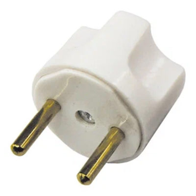 Переходник сетевой белый 10А КРУГЛЫЙ (1/50)