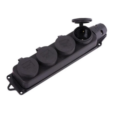 Розетка 4ОП с заглушками (каучук) 2Р+РЕ 1х16А 220-240V Lezard (1/36)