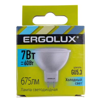 Ergolux LED-JCDR-7W-GU5.3-4K Эл.лампа светиодиодная 7Вт  4500К