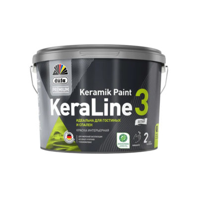 Краска для стен и потолков Dufa Premium Keraline Keramik Paint 3 глубокоматовая белая 2