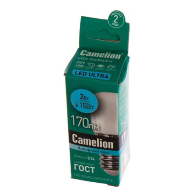 CAMELION LED2-T26/845/E14 Эл.лампа светодиод. 2Вт 220В