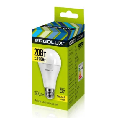 Ergolux LED-A65-20W-E27-3K Эл.лампа светодиод. ЛОН 20 Вт Е27 3000К