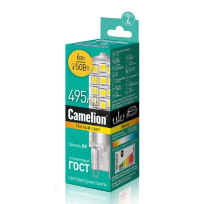 CAMELION LED6-G9-NF/830/G9 Эл.лампа светодиод. 6Вт 20В