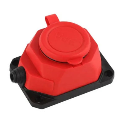 Колодка удлинителя 1-м с/з 16А IP44 K-1e-RED-IP44 каучук красная
