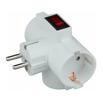 Тройник со светодиодом 10-16А 220-250V