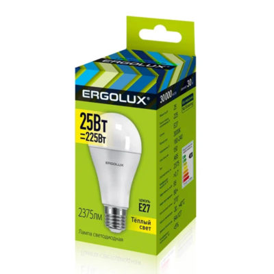 Ergolux LED-A65-25W-E27-3K Эл.лампа светодиодная ЛОН 25 Вт 3000 К