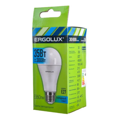Ergolux LED-A70-35W-E27-4K Эл.лампа светодиодная ЛОН 35 Вт 4500К