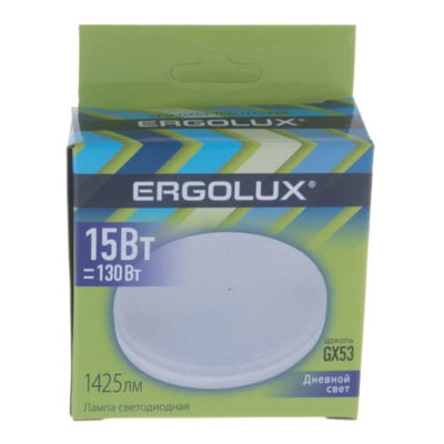 Ergolux LED-GX53-15W-GX53-6K Эл.лампа светодиод. 15 Вт 6500 К