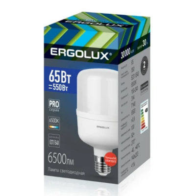 Ergolux LED-HW-65W-E40-6K Эл.лампа светодиод. 65Вт Е27/Е40 6500К